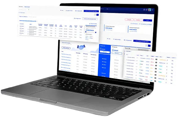 Plataforma Cotagri exibida em notebook com telas de cotações, negociações e gestão de fornecedores